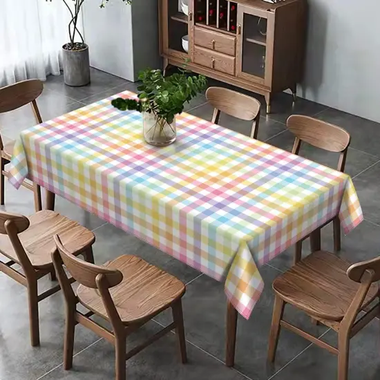 Easter Buffalo Check Plaid Tablecloth Gingham Spring Party Decoration Rustic Kitchen Dining Room Table Cover (60" x 84") {4}