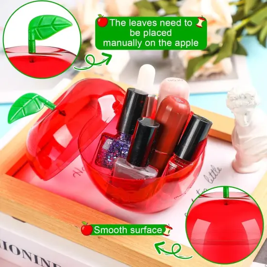 50 Pcs 4.1 x 3.7 Inch Plastic Apple Container Bulk Back to School {3}