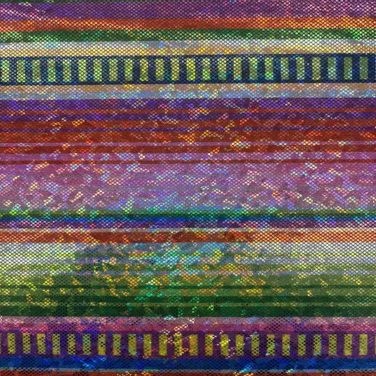 1 Yard Bold Rainbow Striped Shattered Glass Spandex Fabric for Costumes Dancewear Leggings(36" x 60") Inches Wide {2}