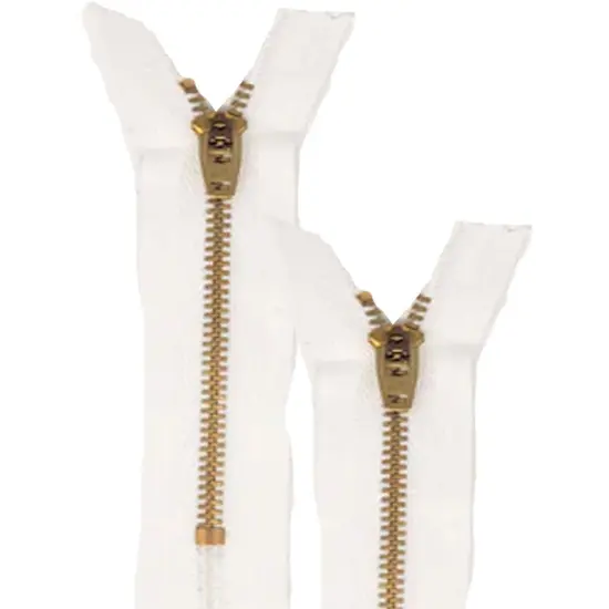 White Brass Jean Zipper 4.5MM Closed Bottom 4 to 9 Inch {2}
