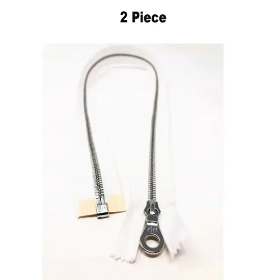 Riri Zipper &ndash; White 6MM Silver Finish Separating Jacket Zipper {1}