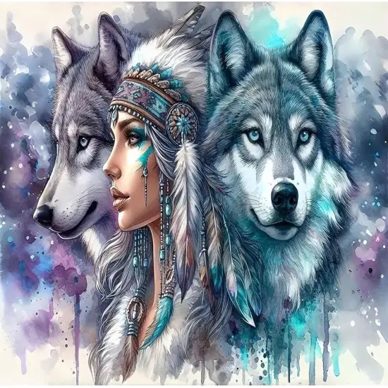Wolf Diamond Art Kit-5D Diamond Painting for Adults, Wolf Adult Diamond Painting Kits, Gem Painting Kit Arts for Wall Home Decor Arts Craft 12x16inch {1}