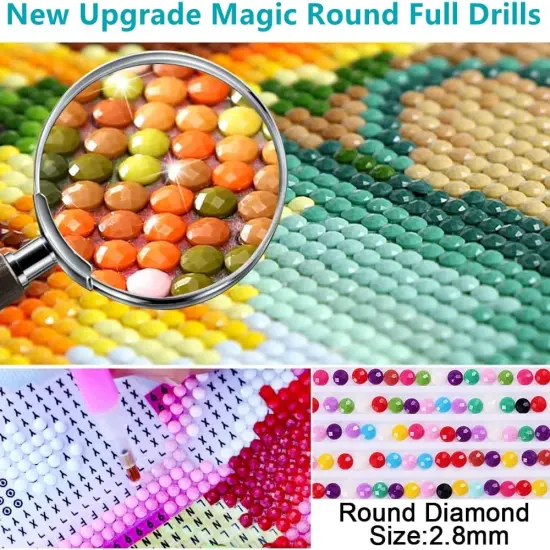 5D Diamond Painting Kits Abstract Angel Girl Full Drill Round Diamond Art Gems Stone Cross Stitch DIY Diamond Painting by Number Kits for Wall Decoration 14x14inch, Clear {2}