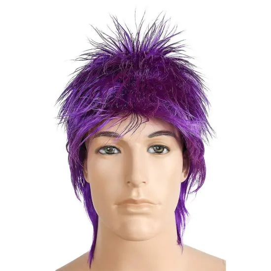 Rod Dark Purple Punk Style Wig with Shag Back {2}