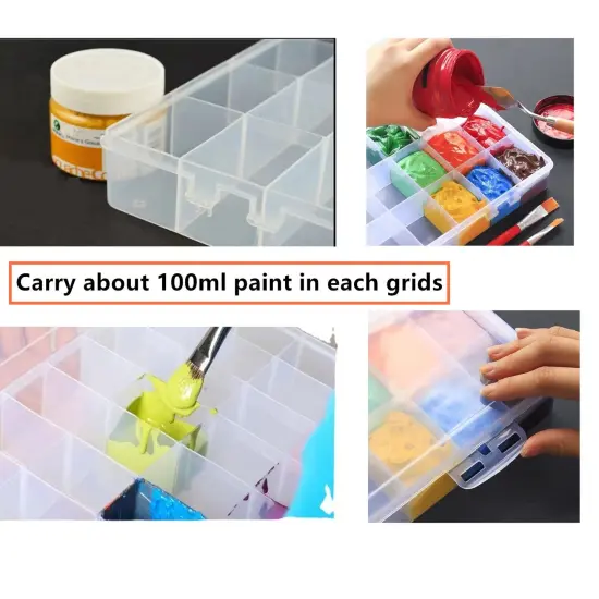 1 PCS 36 Grids Large Plastic Organizer Box with Dividers, Compartment Organizer Box for Nail Accessories/Screw/Sewing Arts and Oil Paint, Bead Storage Containers 14.9" x 9.2" x 1.9" (Clear) {3}