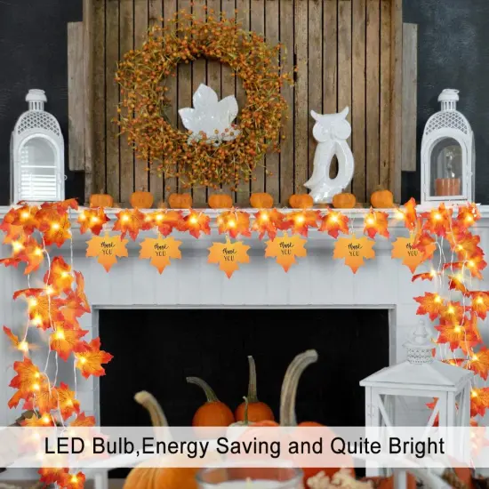 Fall Garland String Lights with Timer - Fall Decor {3}