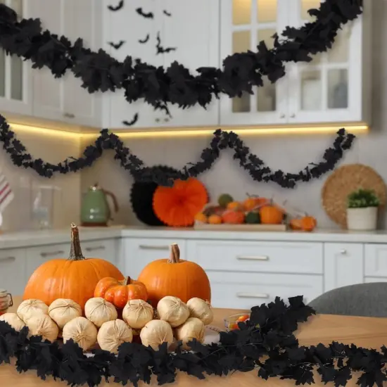 6PCS Fall Maple Leaves Garland - Black {3}