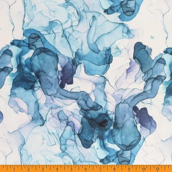 Mook Fabrics Smoke Print Cotton Fabric [108 in. Wide] - By The Yard Dresden/Teal {4}