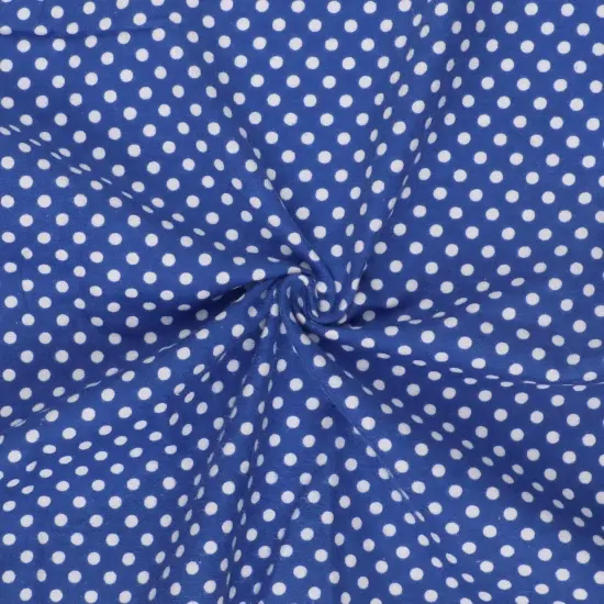 Mook Fabrics Polka Dot Flannel Fabric [43 in. Wide] - By The Yard Blue/White {2}