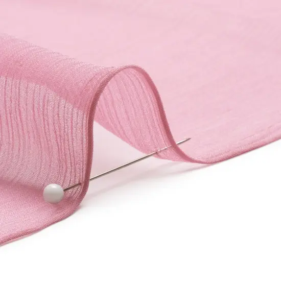 1 Yard 43" Wide Crinkled Silk Chiffon Fabric Polignac Pink Sheer Lightweight 8MM Silk for Dresses, Scarves & Overlays {2}