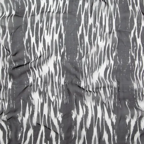 1 Yard Black and White Abstract Silk Chiffon Lightweight Fabric for Dresses Overlays Scarves, 51 Inches Wide {1}