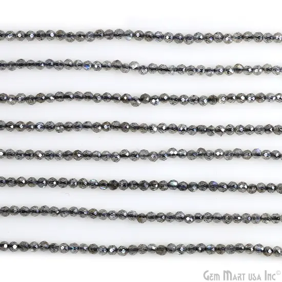 Mistique Labradorite Rondelle Beads, 12.5 Inch Gemstone Strands, Drilled Strung Nugget Beads, Faceted Round, 3-4mm {5}