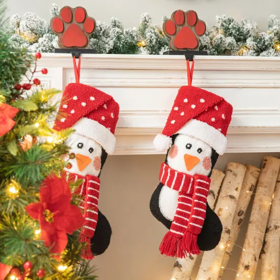 Set of 2 19.00"L Chrismas Decor Hooked Stockings 2pk Penguin {2}