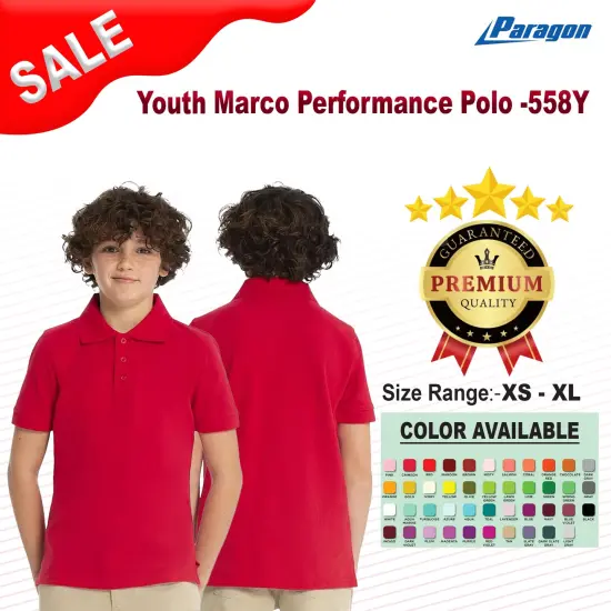 Paragon&reg; Youth Marco Performance Polo White {2}