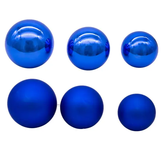 Kurt Adler 60-80MM Shiny and Matte Blue Balls, 20 Piece Set {4}
