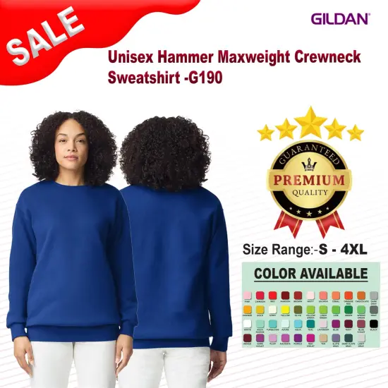 Gildan&reg; Hammer Maxweight Crewneck Long Sleeve Sweatshirt Soft, Durable, and Classic Fit GRAVEL {2}