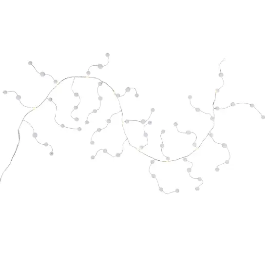 Northlight LED Pom Pom Garland Christmas Light Set - Warm White - 4.25' Clear Wire - 10ct {3}