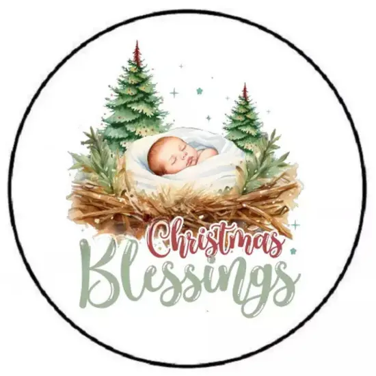 Kitcheniva Christmas Blessings Envelope Seal Label Stickers Glossy/Matte 1.5" to 3" {2}