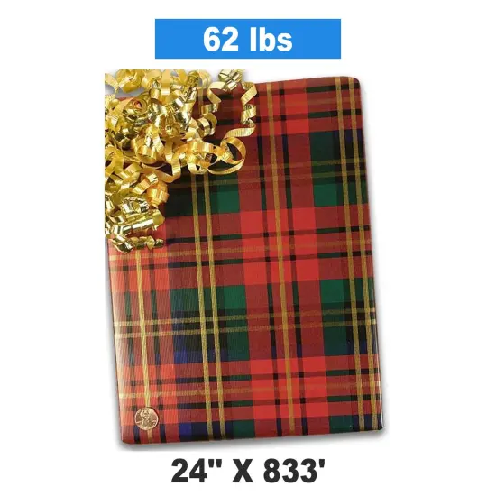 Plaid Christmas Wrapping Paper Lindsay Plaid 24''&times;833' {3}