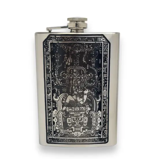 8oz Mayan Astronaut Stainless Steel Flask {1}