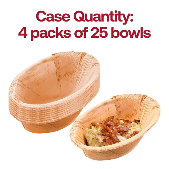 Oval Palm Leaf Eco Friendly Disposable Bowls - 4.5 oz. (100 Bowls) {5}