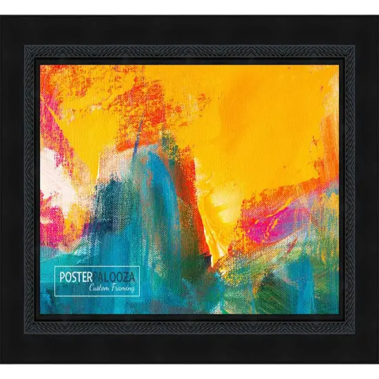 Panoramic Traditional Black Picture Frame - UV Acrylic, Foam Board Backing, Hanging Hardware {4}