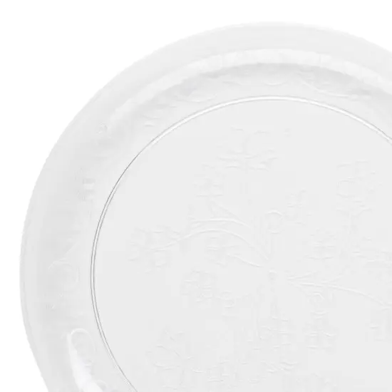Clear Floral Round Disposable Plastic Appetizer/Salad Plates - 7" (240 Plates) {1}
