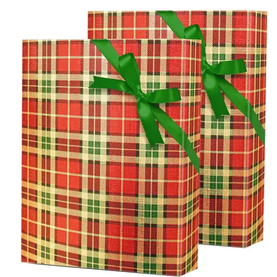 Plaid Christmas Wrapping Paper Rich Plaid 26 '' &times; 417 ' {5}