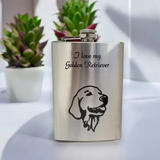 8oz I love my Golden Retriever Stainless Flask {3}