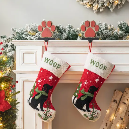Set of 2 Chrismas Decor Hooked Stockings (Dog/Cat) 2pk Cat {7}