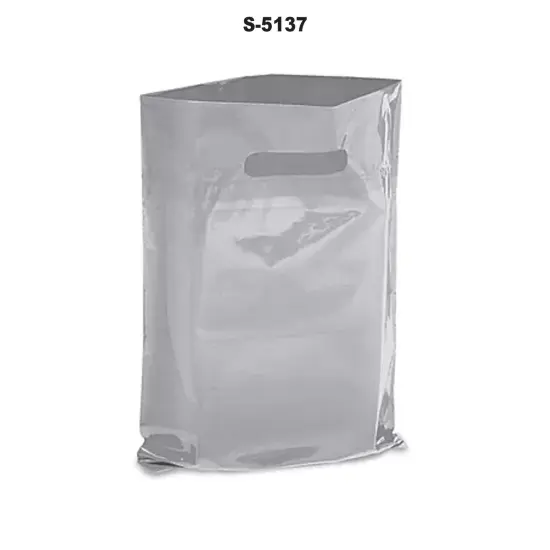 9 x 12" Die Cut Handle Bags Silver {3}