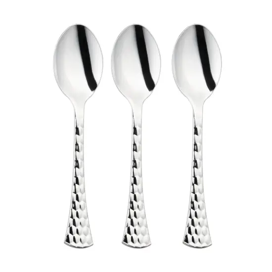 Shiny Silver Glamour Cutlery Disposable Plastic Spoons (600 Spoons) {2}