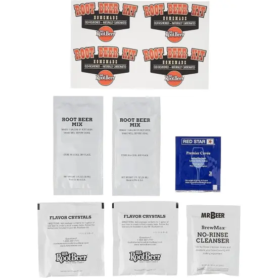 Complete Root Beer Making Kit Makes 2 Gallons Includes Bottles Mix and More {4}