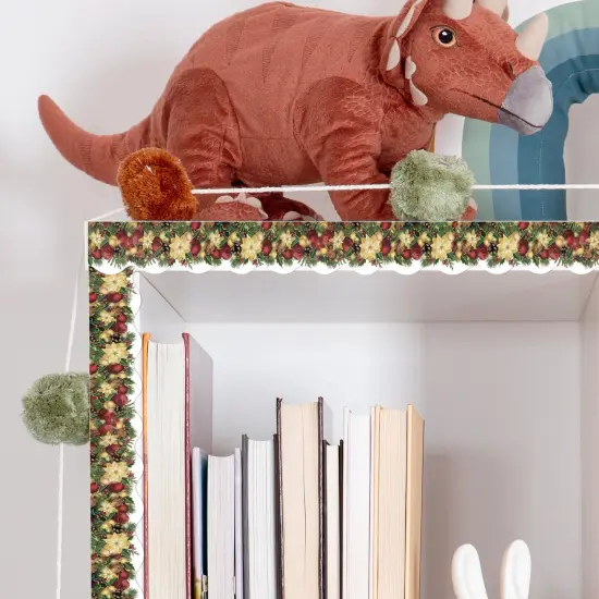 Wrapables 60 Feet Bulletin Board Borders, Adhesive Decorative Trim Stickers, Christmas Foliage {6}