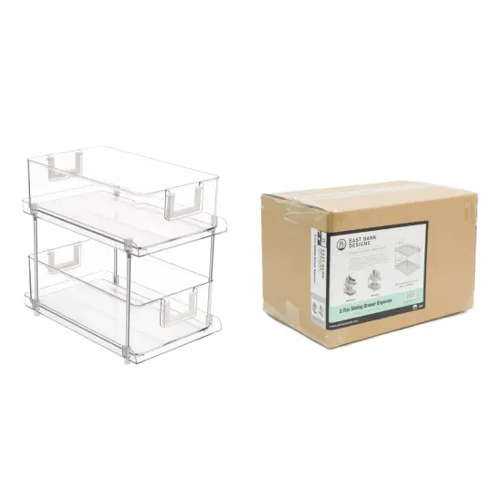 Chrome/Clear - 2-Tier Sliding Drawer Organizer {5}