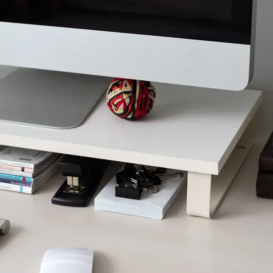 IRIS USA 1 Tier Computer Monitor Stand for Desk White {6}