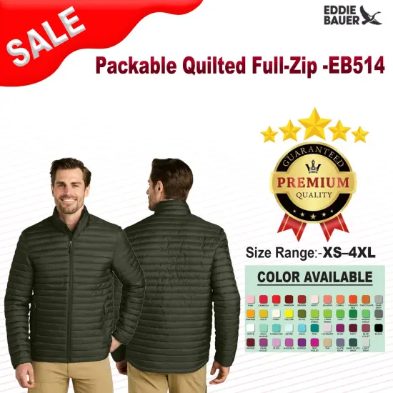 Eddie Bauer&reg; Packable Quilted Full Zip Olive Green {2}