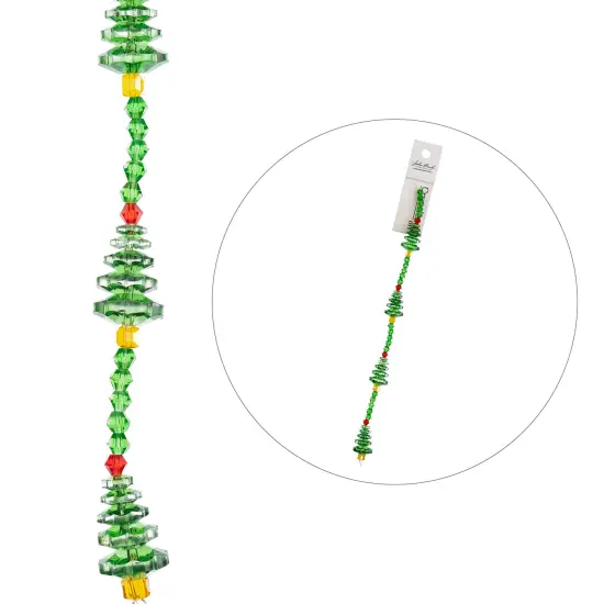 Crystal Lane DIY 7" Designer Holiday Glass Bead Mix Strand Christmas Tree {5}
