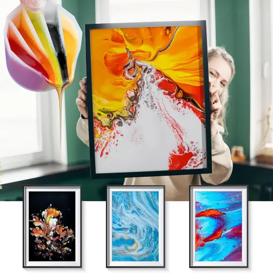 LET'S RESIN Silicone Split Cups,4Pcs Thicken&Reusable Resin Mixing Cups with 2-5Channels,Dividers Paint Supplies,Fluid Art for Resin Crafts,Acrylic Paint Pouring,Drawing, White {4}