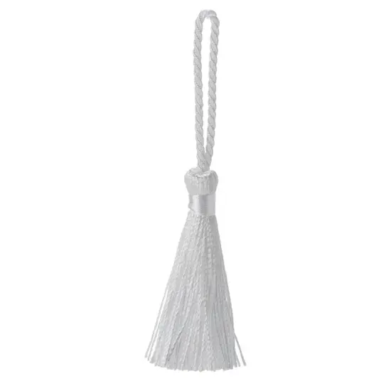 White Corded Tassels 1/8" x 33" {3}