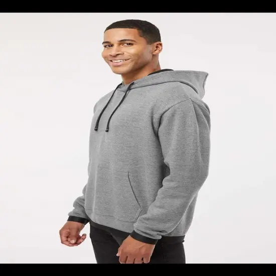 LAt&reg; Adult Statement Fleece Pullover Hoodie GRANITE HTH/ BLK {6}