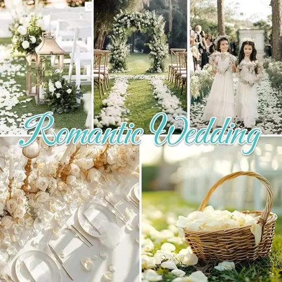 Real Dried Ivory White Rose Petals, Frozen Preserved Petals for, Wedding Party Decorations {4}