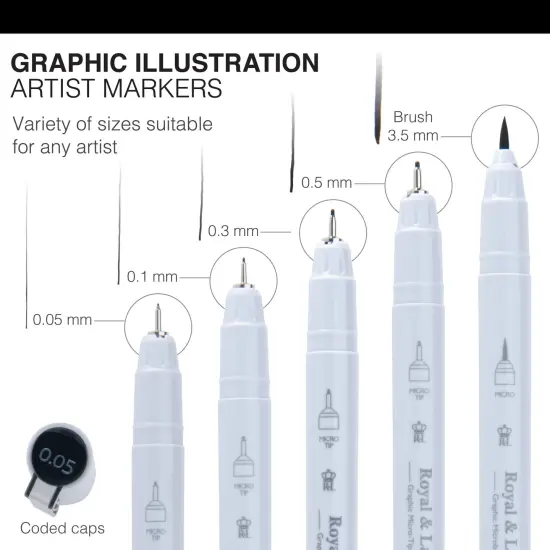 MARK-2501 | 5pc Graphic Illustration Markers {4}