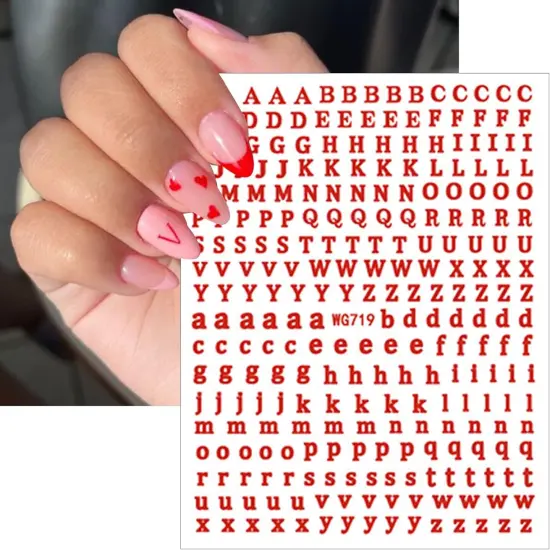 8 Sheets Alphabet Nail Stickers 3D {3}