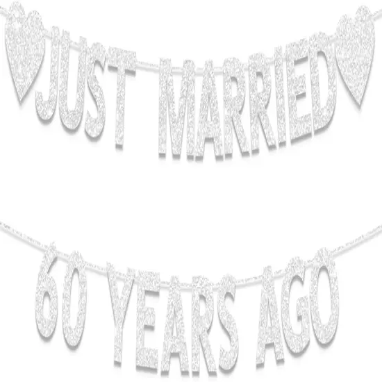 60th Wedding Anniversary Party Banner Decorations {1}