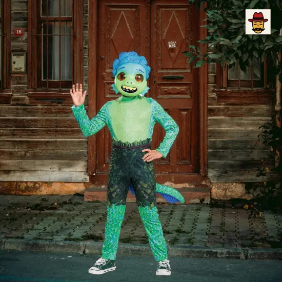 Kids Classic Luca Sea Monster Costume With Tail and Mask {1}