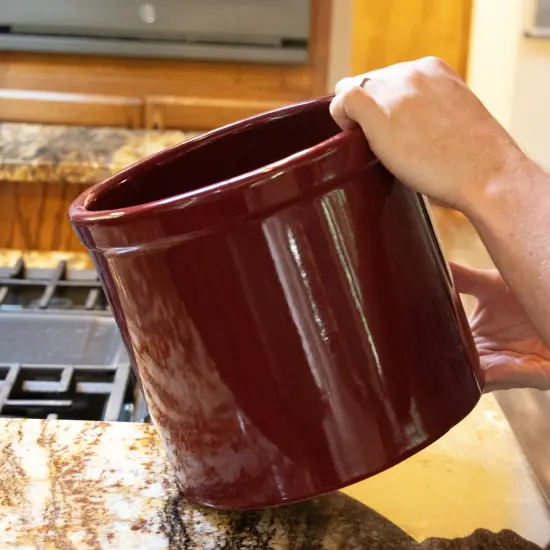 Ohio Stoneware Pickling Fermentation Crock, Handmade for Food Preservation Storage and Decor, Large 2 Gallon {5}