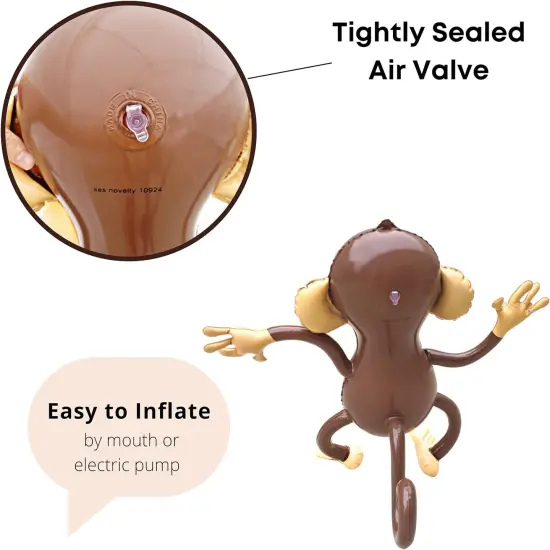 4E's Novelty Inflatable Monkey 2-Pack, 27" for Jungle Decorations & Safari Birthday decorations! {4}