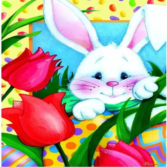 Jelly Bean Bunny Easter Garden Flag 2 Sided {1}