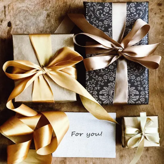 1 Inch Champaign Gold Solid Satin Ribbon - 50 Yards {5}